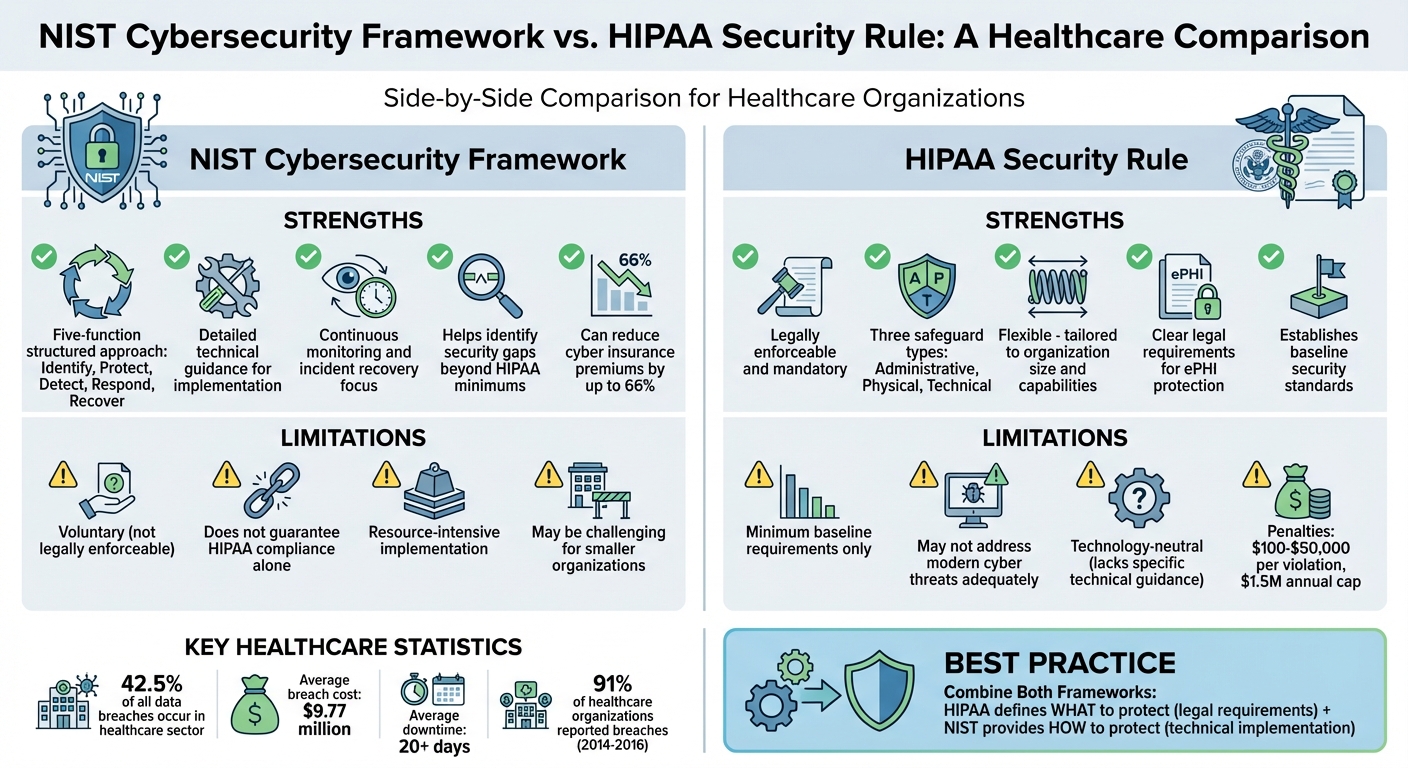 NIST Framework vs HIPAA Security Rule Comparison for Healthcare Compliance