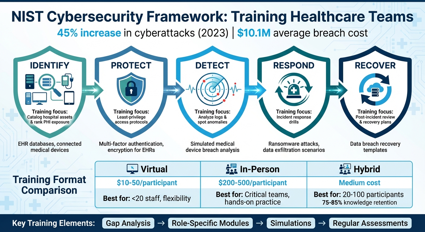 NIST Cybersecurity Framework 5 Core Functions for Healthcare Training