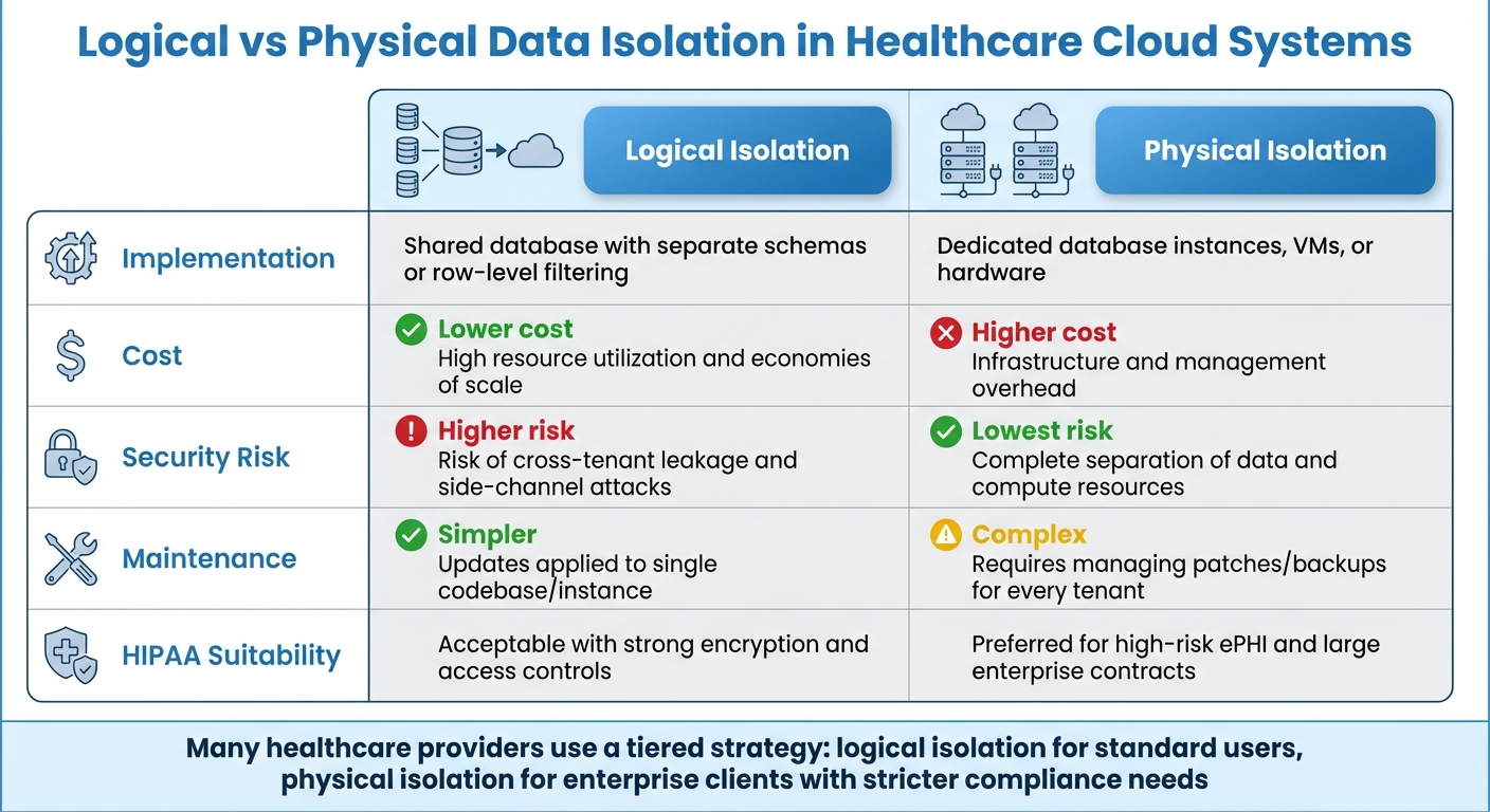 Logical vs Physical Data Isolation in Healthcare Cloud Systems