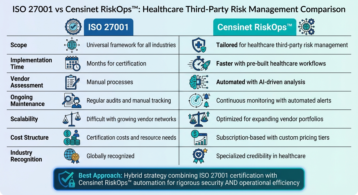 ISO 27001 vs Censinet RiskOps for Healthcare Third-Party Risk Management