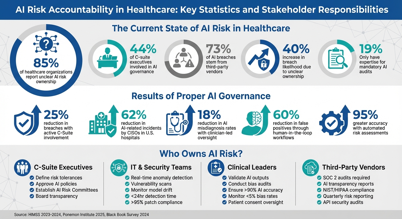 AI Risk Accountability in Healthcare: Key Statistics and Stakeholder Responsibilities
