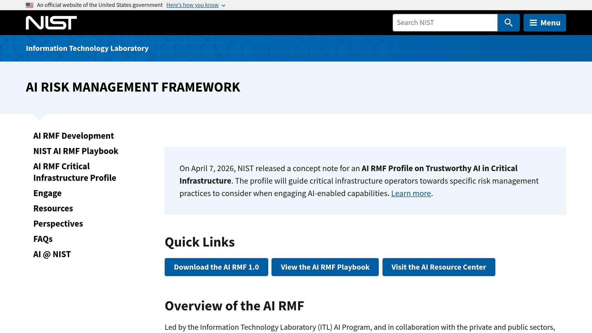 NIST AI Risk Management Framework