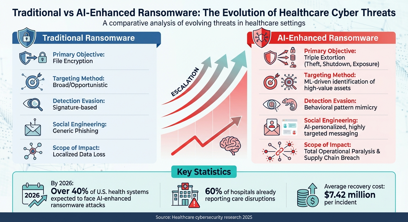 Traditional vs AI-Enhanced Ransomware in Healthcare: Key Differences
