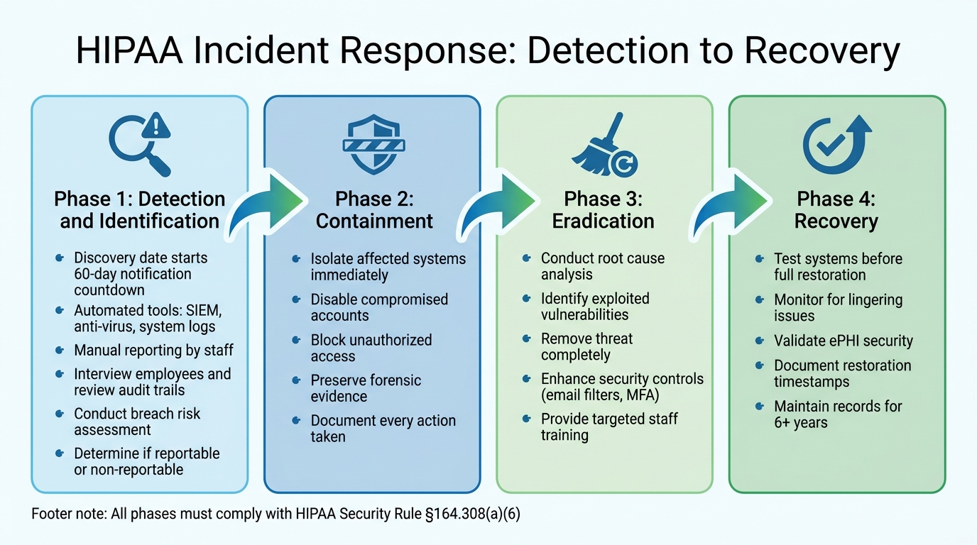 HIPAA Incident Response: 4-Phase Process from Detection to Recovery