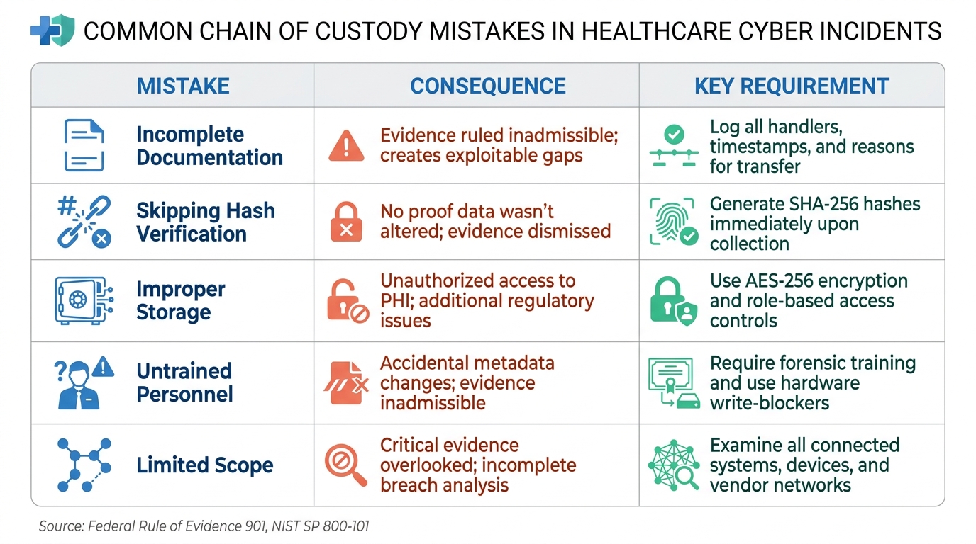 5 Common Chain of Custody Mistakes in Healthcare Cyber Incidents