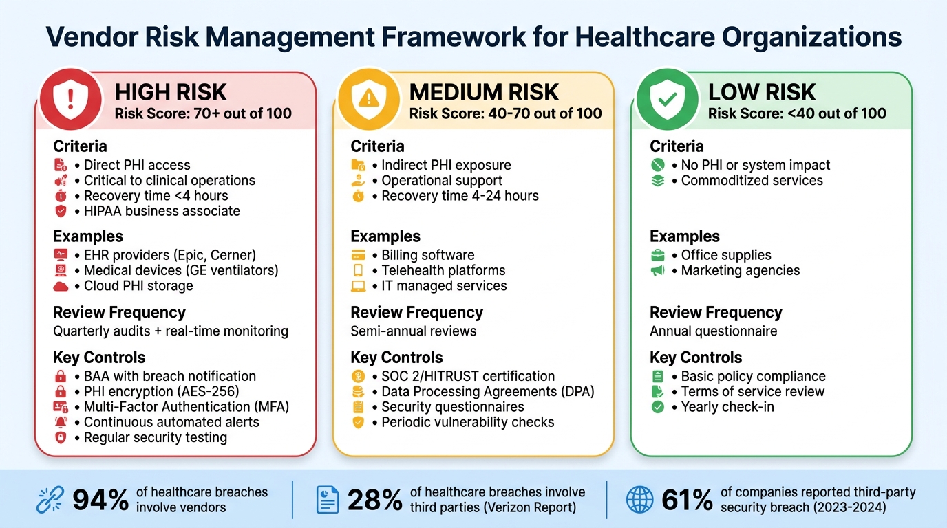 Healthcare Vendor Risk Tiers: Controls and Review Frequencies