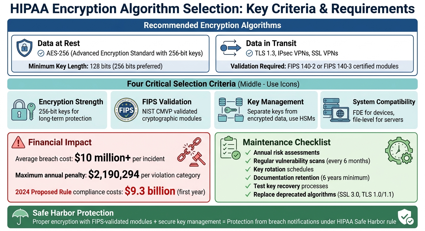 HIPAA-Compliant Encryption Algorithm Selection Criteria and Requirements