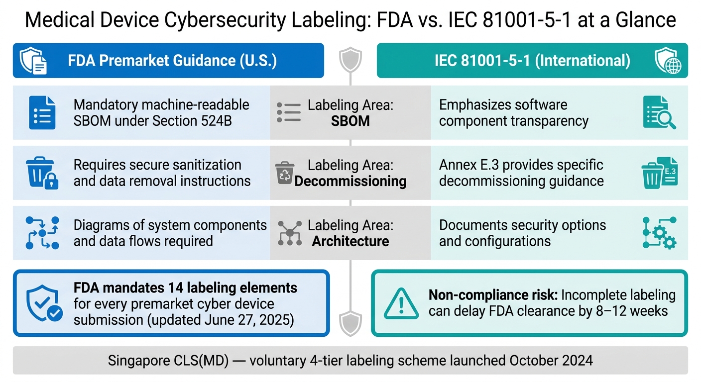 FDA vs. IEC 81001-5-1: Medical Device Cybersecurity Labeling Requirements Compared