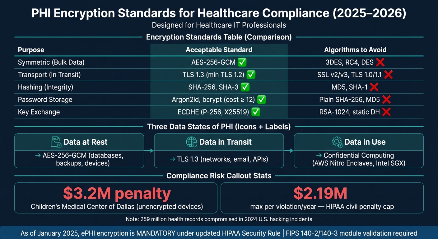 PHI Encryption Standards: Algorithms, Requirements & Compliance at a Glance