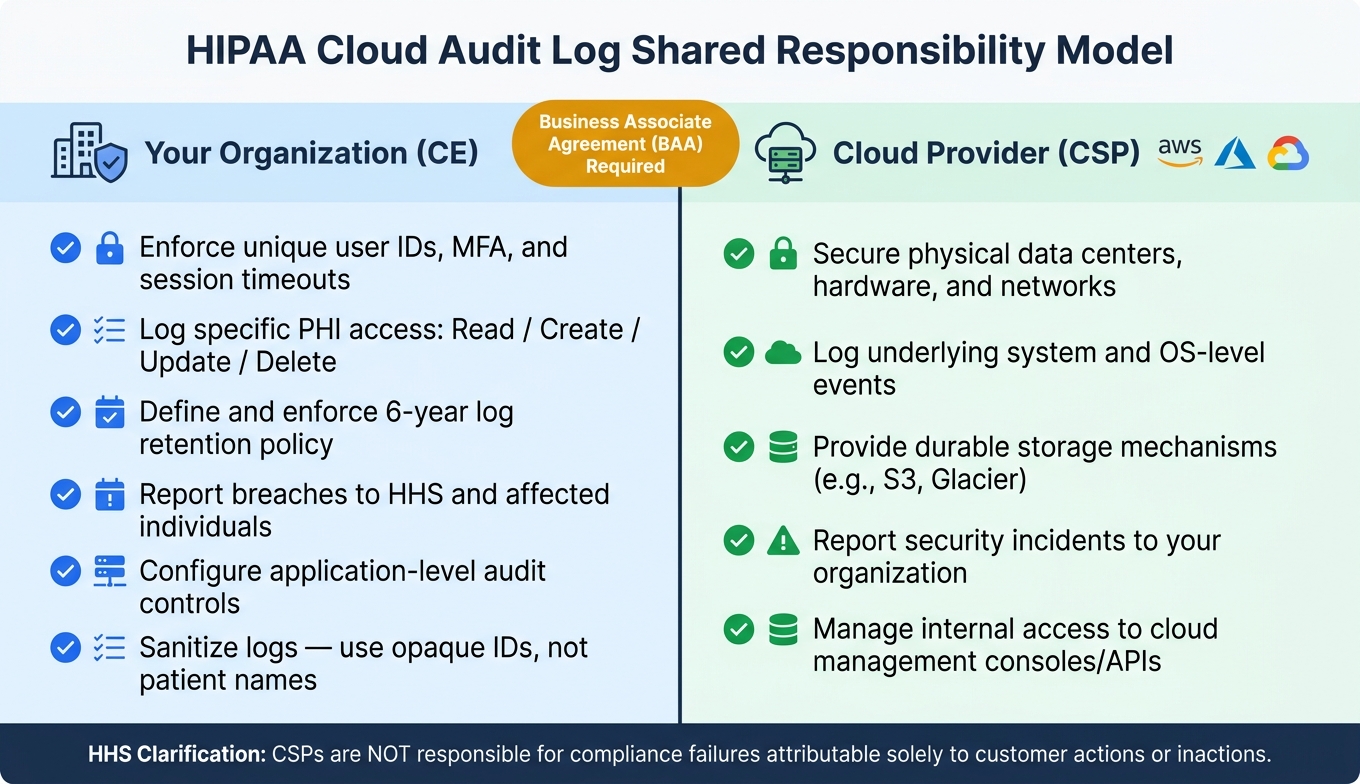HIPAA Audit Log Shared Responsibility: Cloud Provider vs. Your Organization