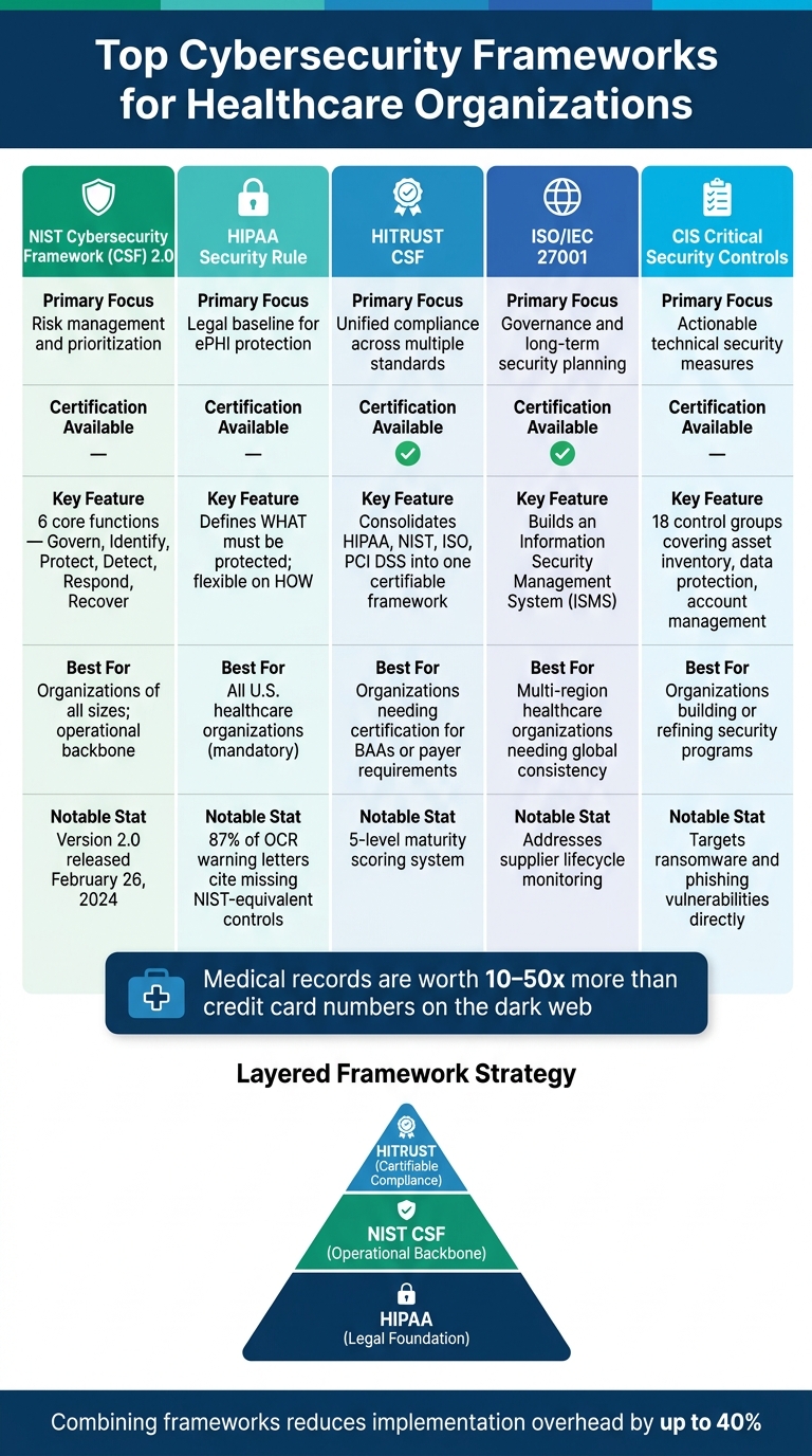 Top Cybersecurity Frameworks for Healthcare: Side-by-Side Comparison