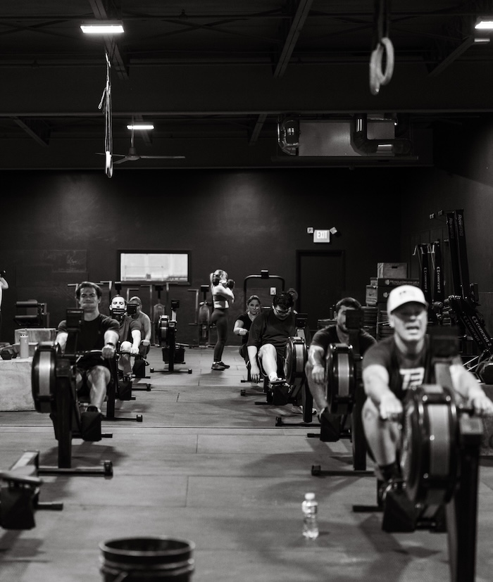 Barbell in gym