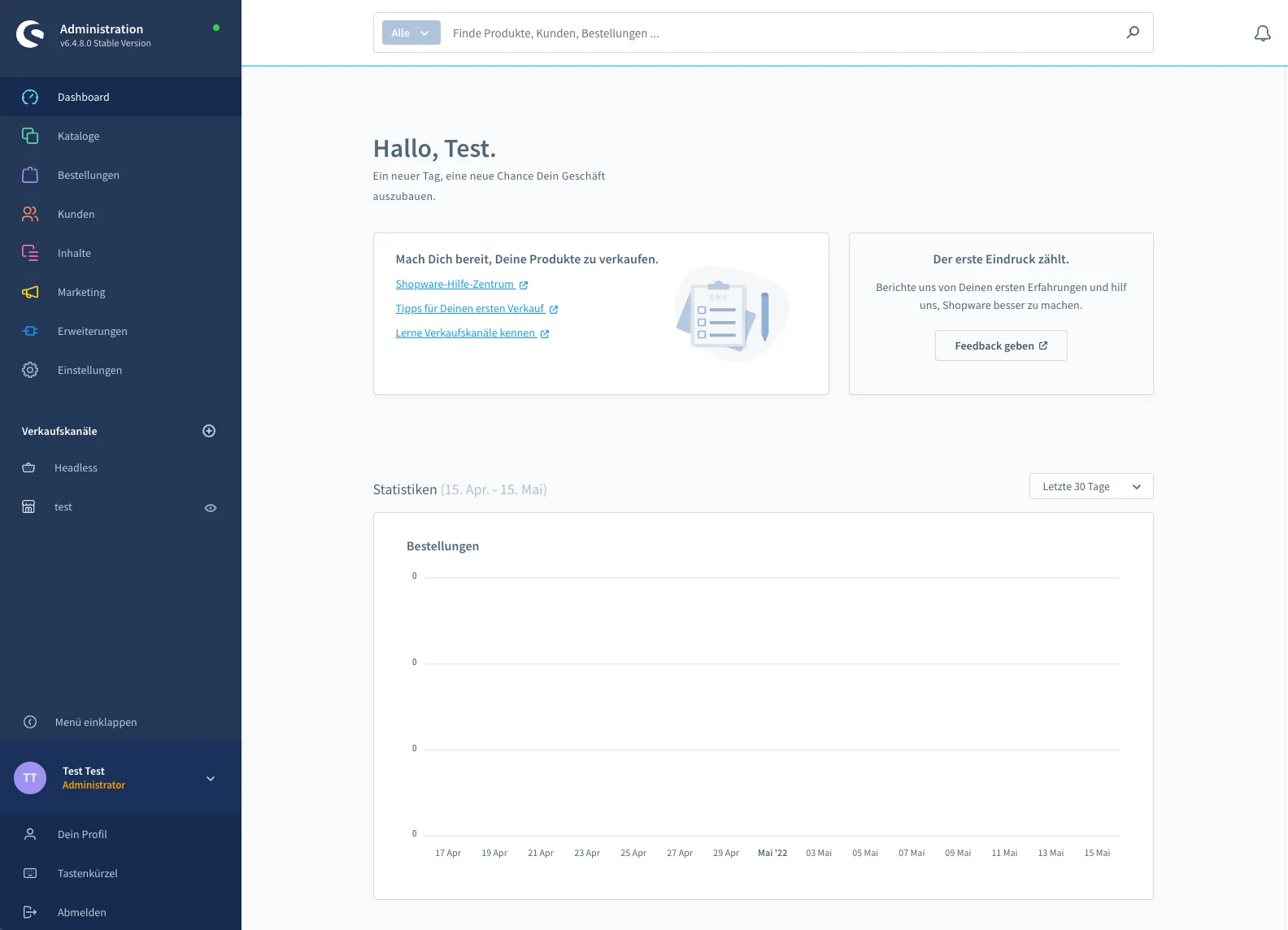 Shopware Dashboard