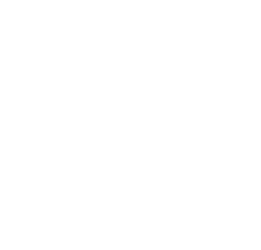 White abstract spiral icon with interlocking curved segments on transparent background.