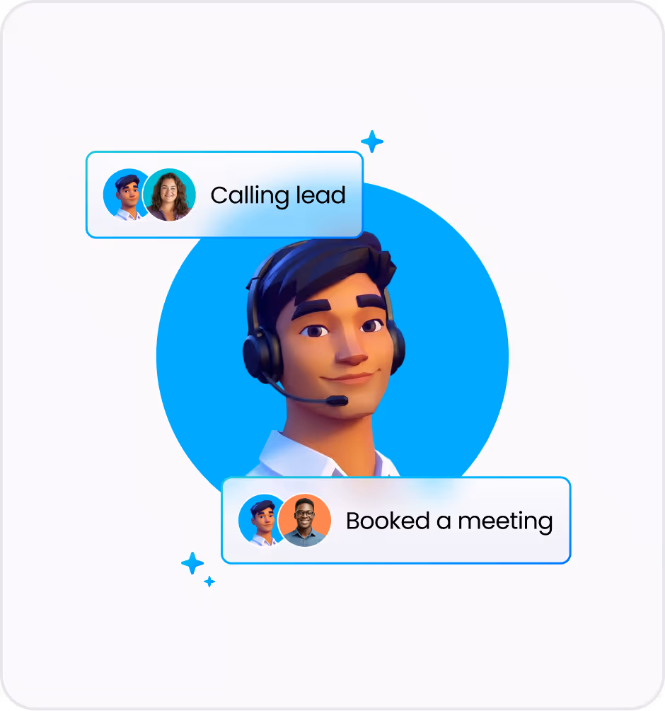 AI sales agent avatar calling a lead and booking a meeting automatically