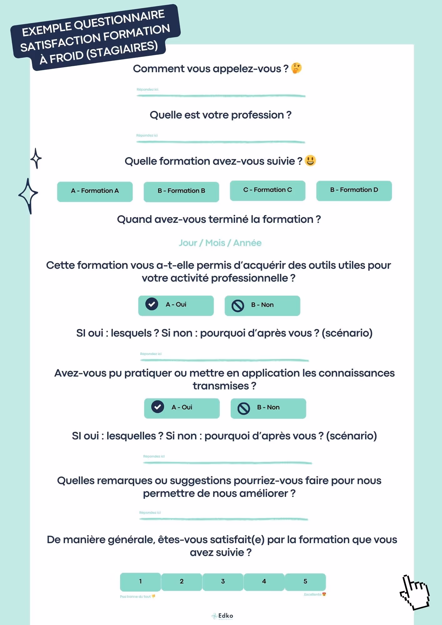 Exemple de questionnaire à froid formation