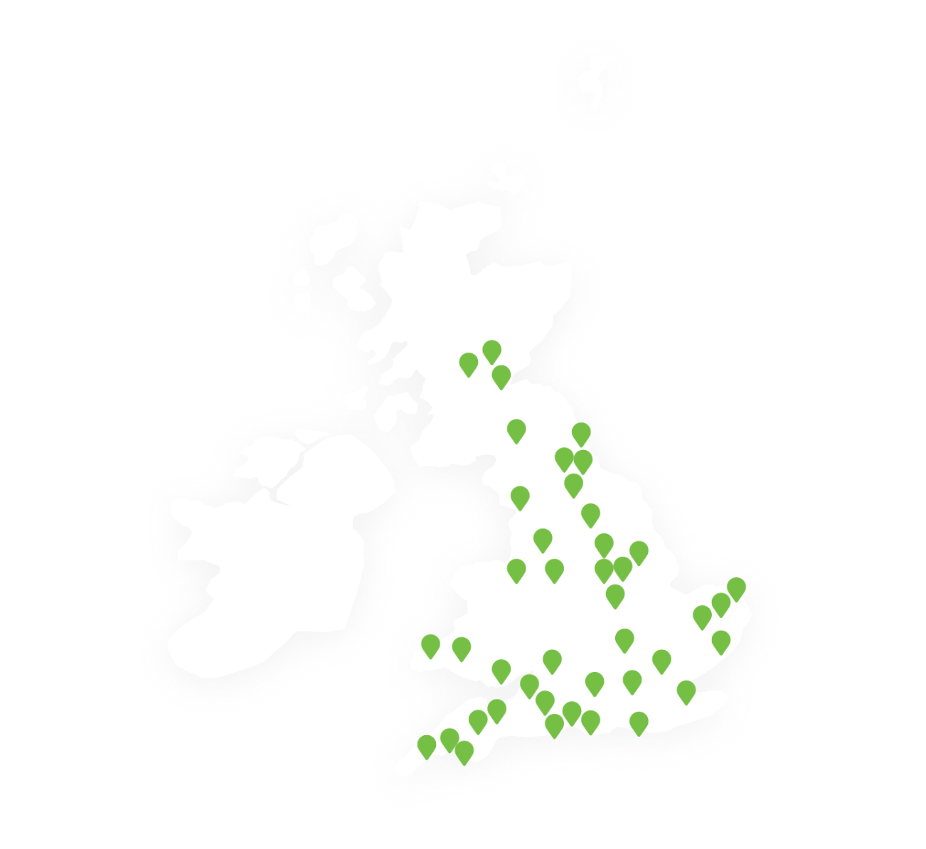 PayByPhone map of the United Kingdom