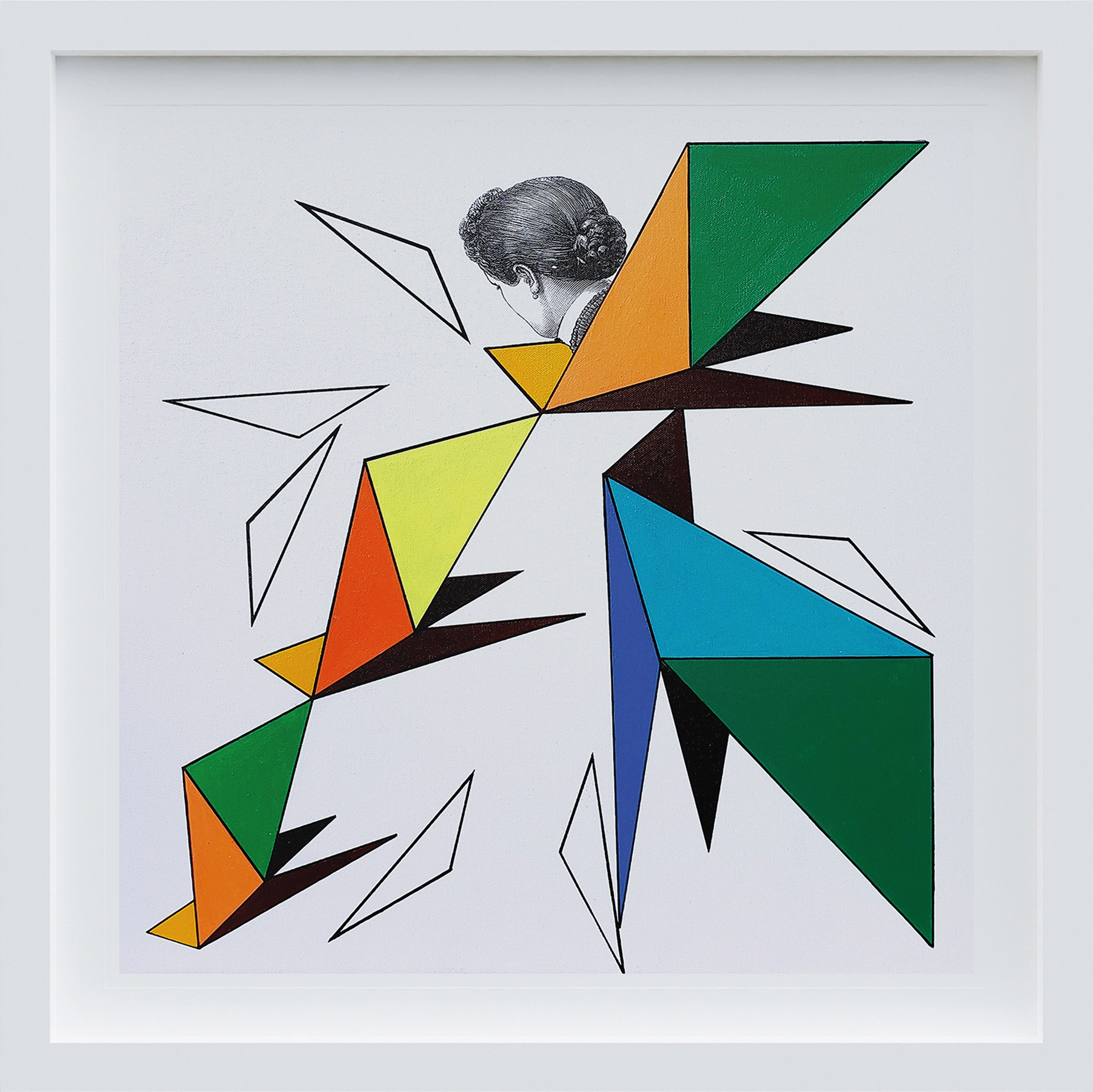 From the Equilibrium Series: On White V, 2022 Mixed Media on Canvas | 21 x 21 inches