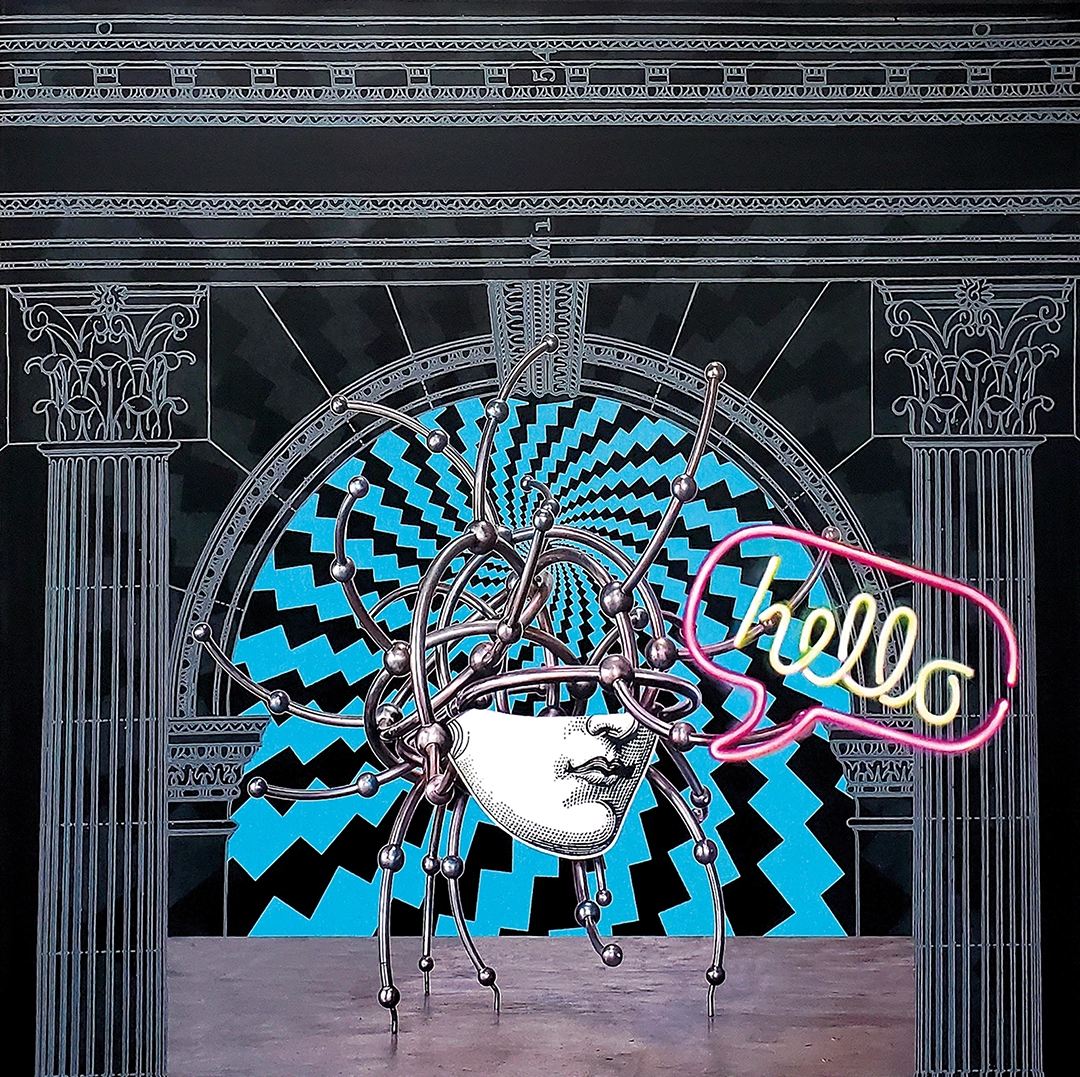 From the Retratos de mujer (Portraits of women) Series Conectada (Connected), 2020 Mixed media on canvas | 36 x 60 inches