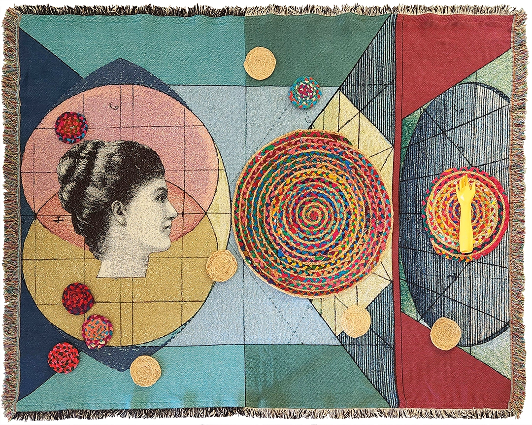 Expanding Inner Horizon, 2025 Tapestry, ceramic, textile fiber, and jute fiber 60 x 80 Inches