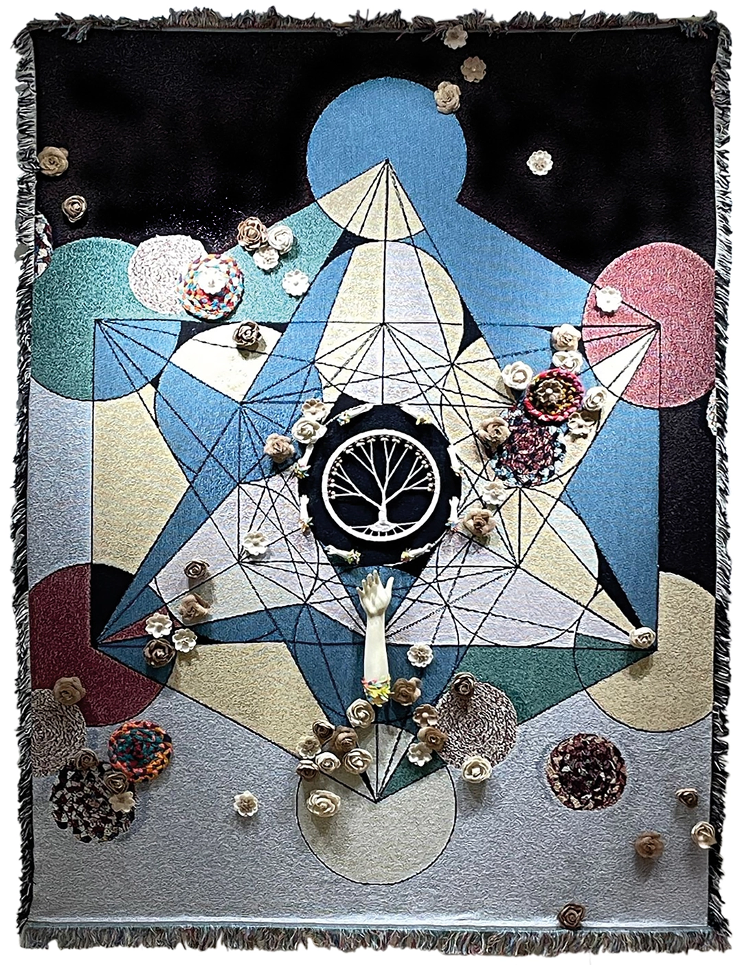 Ancestral Tree, 2025 Tapestry, ceramic, textile fiber, and jute fiber | 80 x 60 Inches Exhibited in Ancestral Lines, a FAMA Project at the Coral Springs Museum of Art. April 4 – July 5, 2025