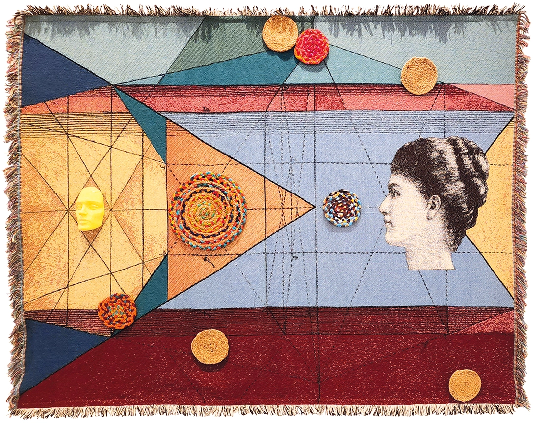 Inner Horizon, 2025 Tapestry, ceramic, textile fiber, and jute fiber 60 x 80 Inches