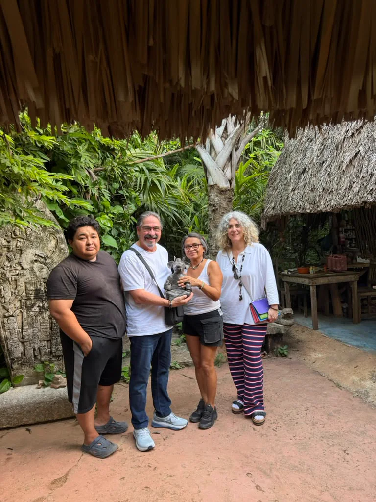 MoCAA representatives with Patricia Martín Morales and a member of the Los Ceibos workshop