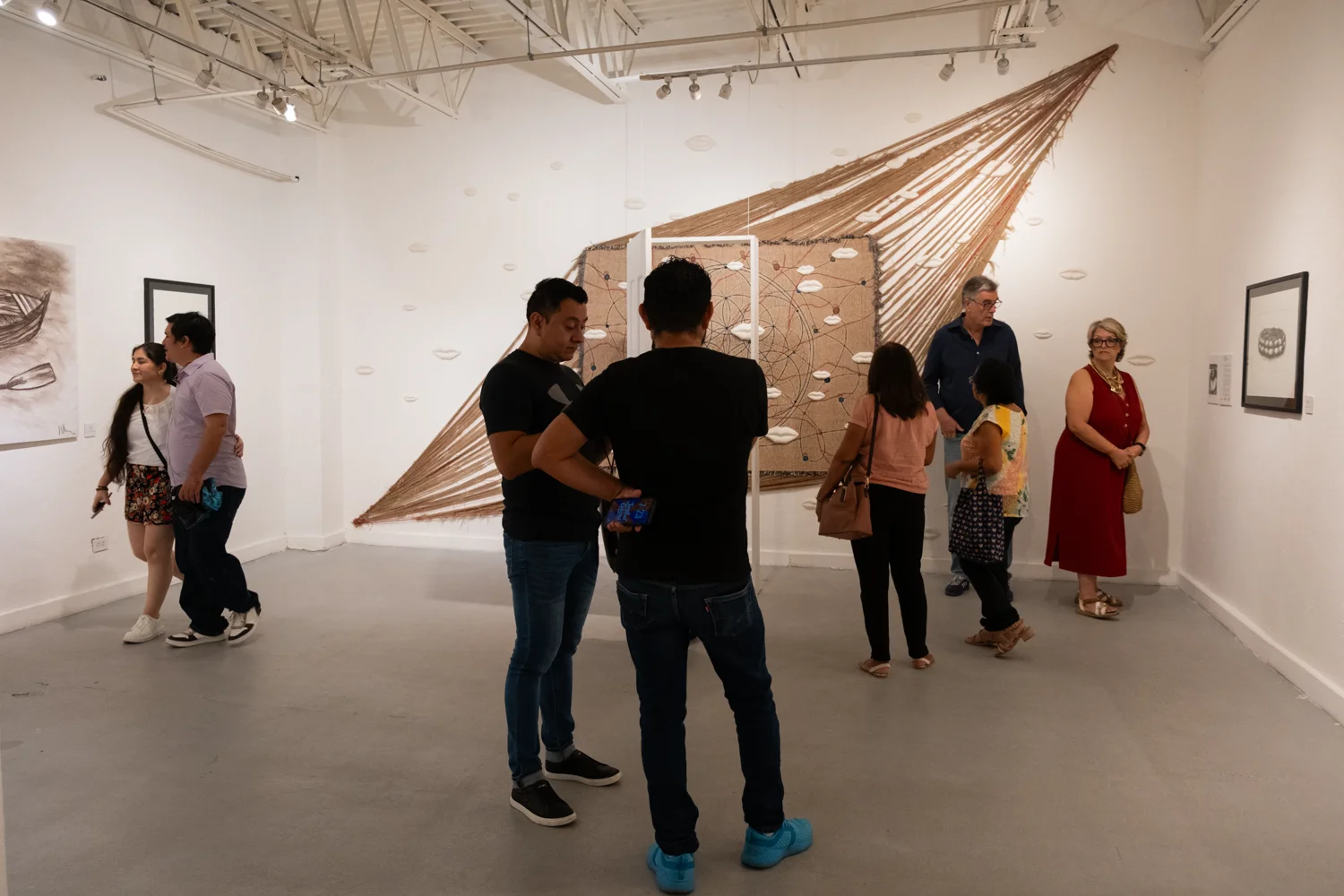 Visitors tour the exhibition galleries