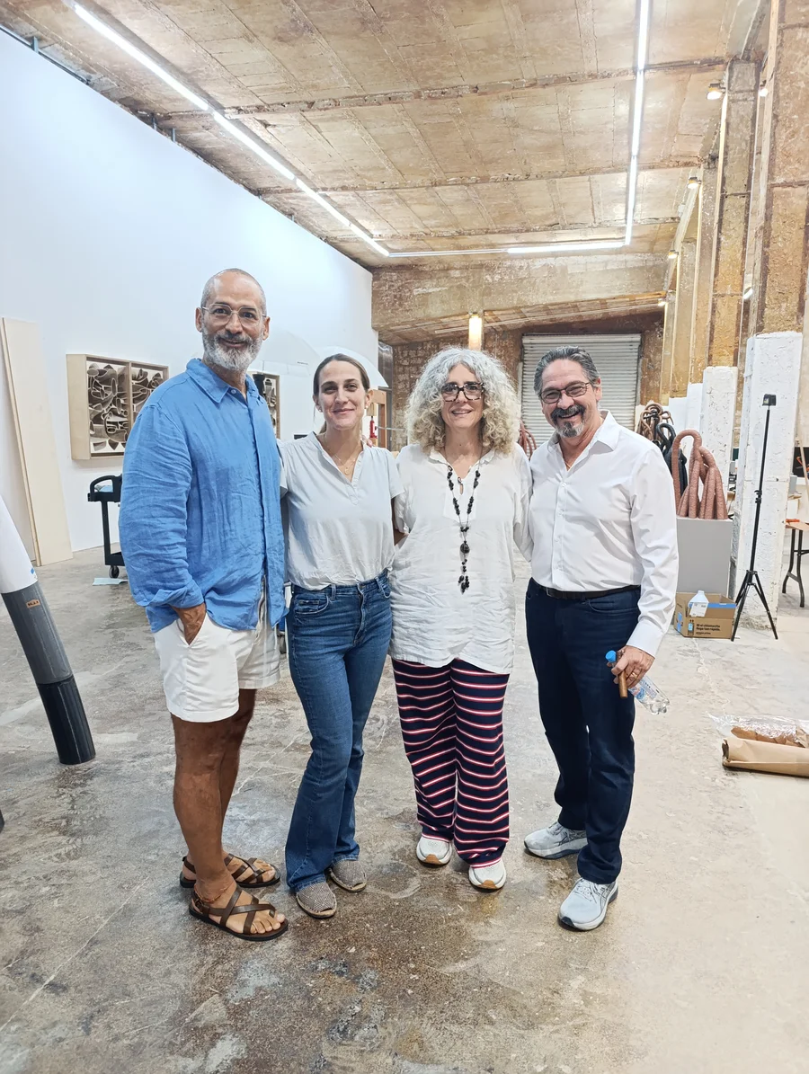 The MoCAA team with Marcos Castillo in his studio in Mérida