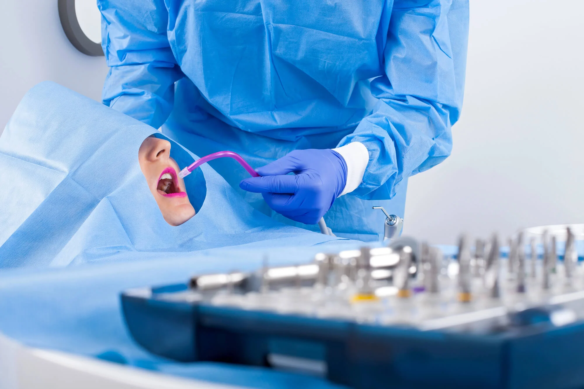 Periodontist performing soft tissue grafting in Nashville.