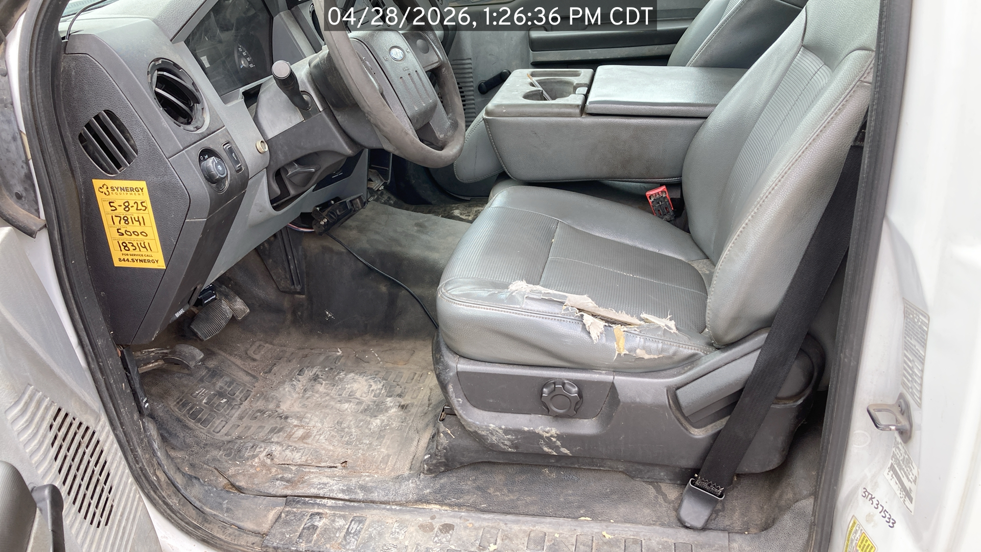 Image of the Ford F250 listed for sale, showing the driver seat