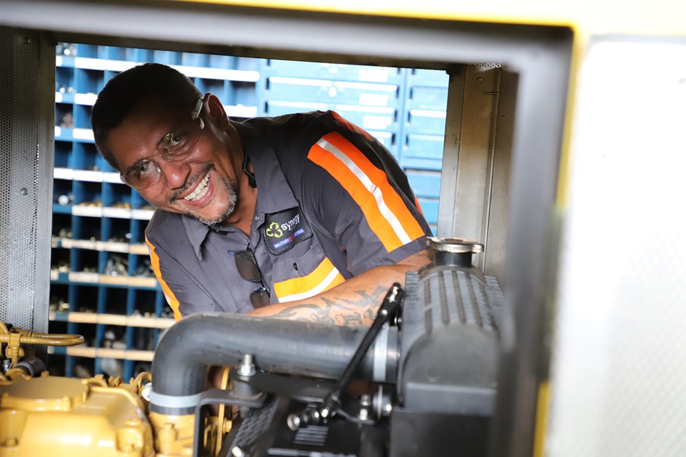 One of our pump techs working happily