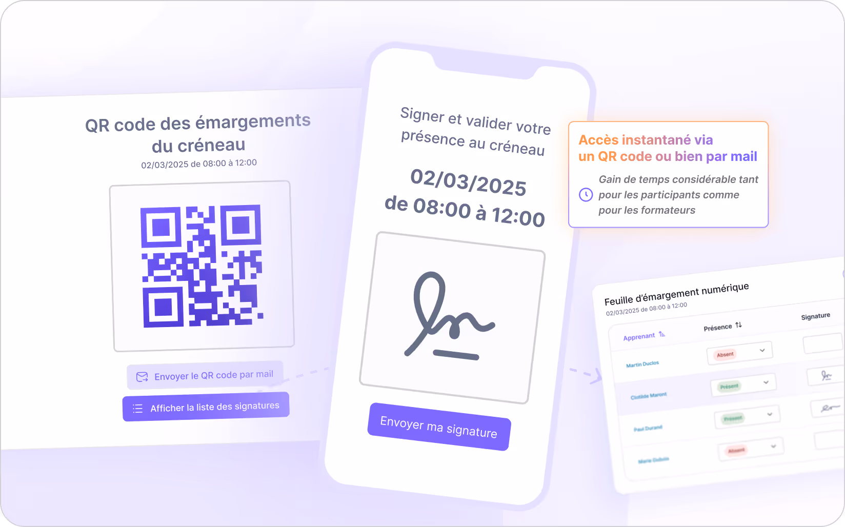 Profitez des émargements instantanés grâce aux QR codes générés grâce à SmartOF.