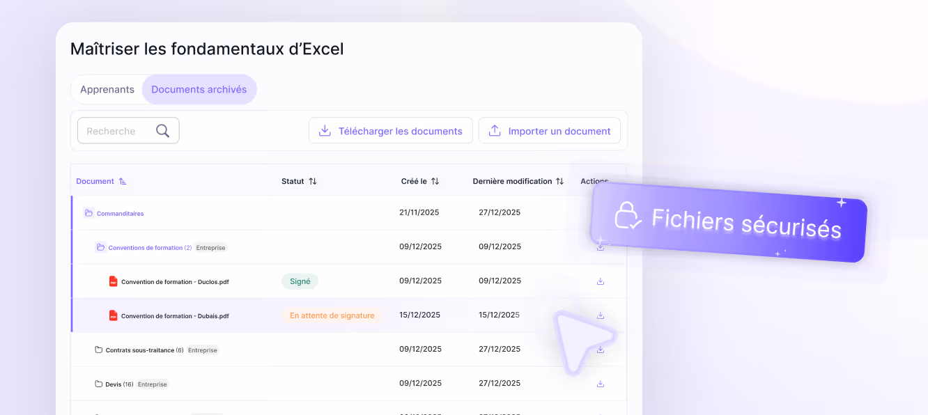 Archivez automatiquement vos formations grâce à SmartOF.