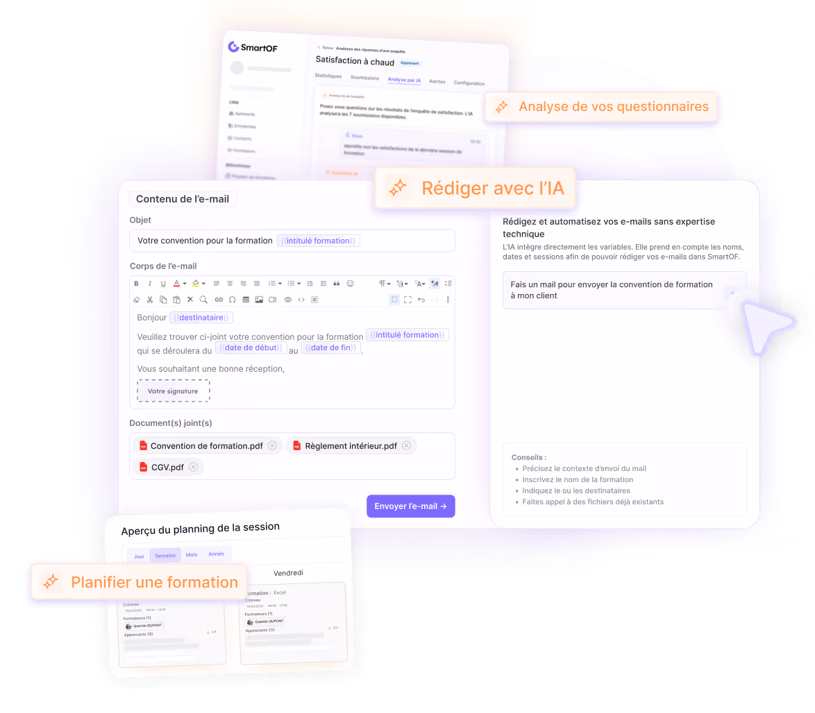 Interface de SmartOF vous permettant d'optimiser vos workflows grâce à l'assistant IA intégré.