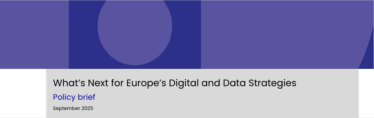 A graphic with TDTs blue brand colours and the title of the policy brief