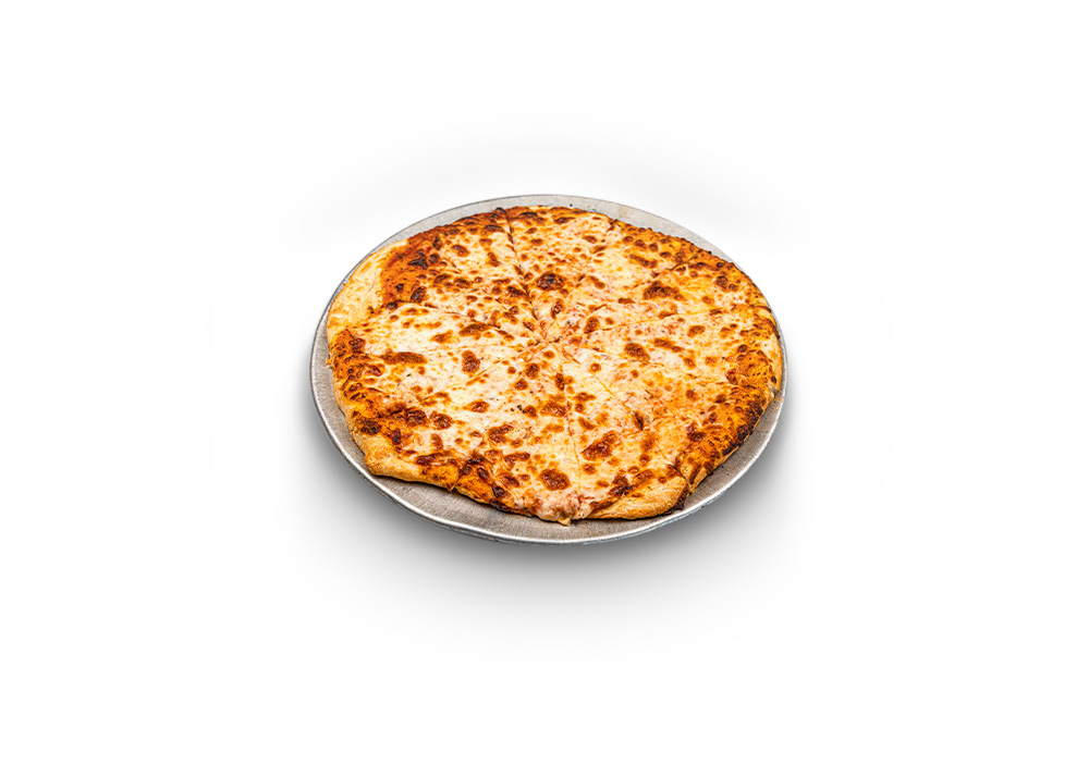 Slices of cheese pizza with melted mozzarella on pita crust