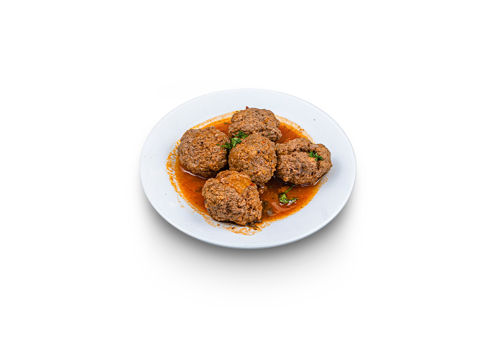 Savory meatballs simmered in tomato sauce