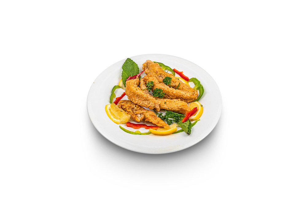 Breaded and fried fish fillets with a crispy coating