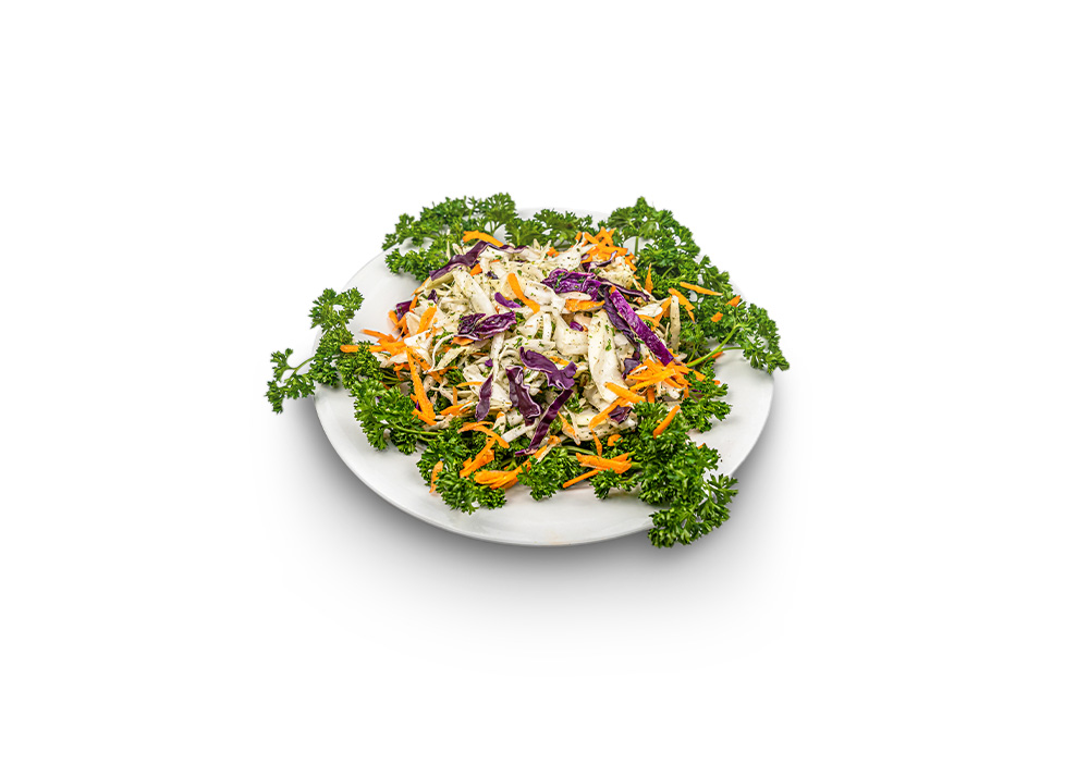 Shredded cabbage and carrot salad with light vinaigrette