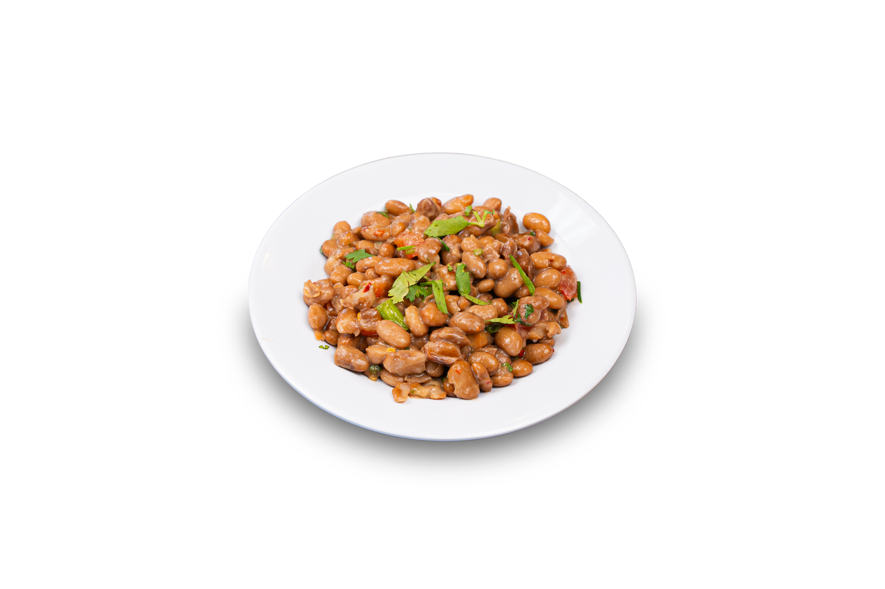 Pinto beans tossed with onions, peppers, and vinaigrette