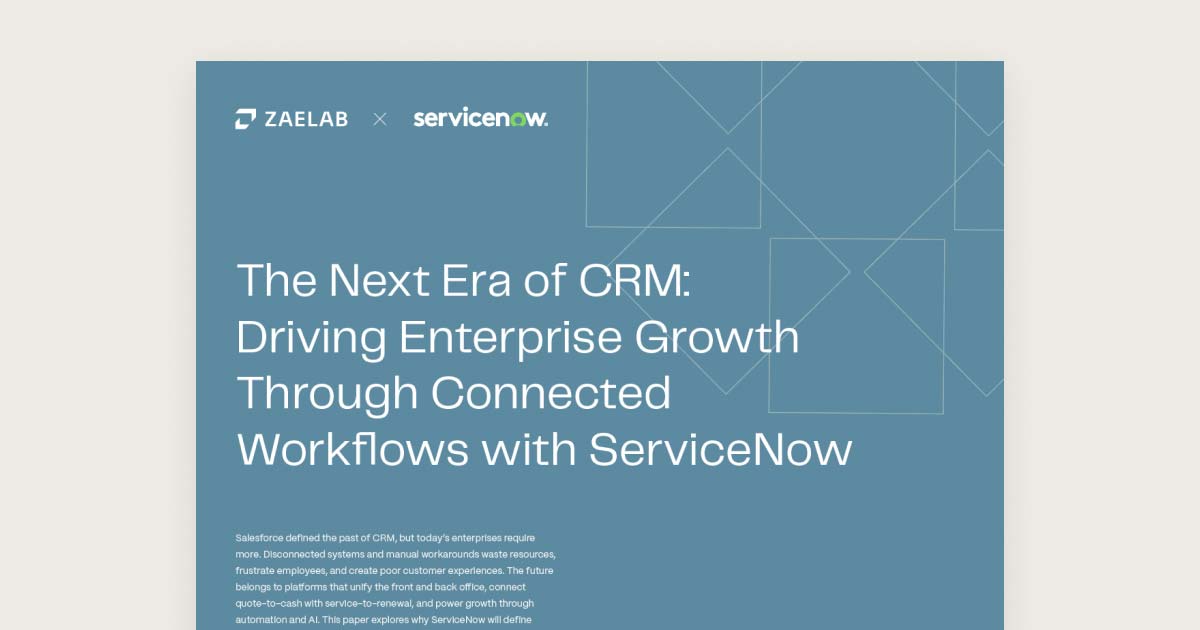 Zaelab and ServiceNow Whitepaper cover