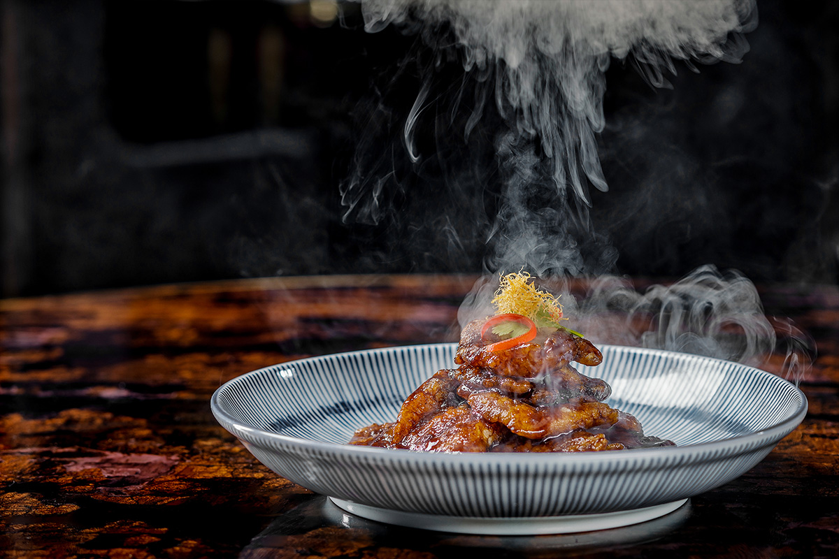 Smoked Black Cod dish at Mott 32 Las Vegas