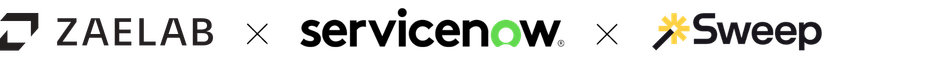 Zaelab, ServiceNow and Sweep logos