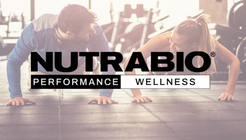 Nutrabio Logo with the healthy athletes in the background