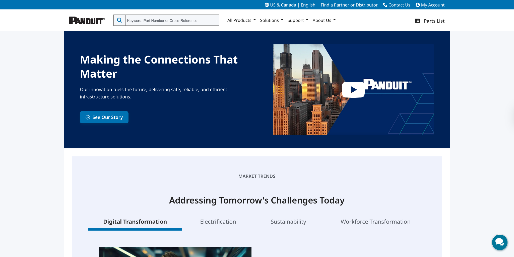 Panduit Homepage Screenshot