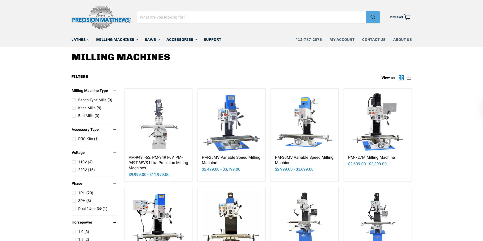 Precision Matthews Catalog Screenshot