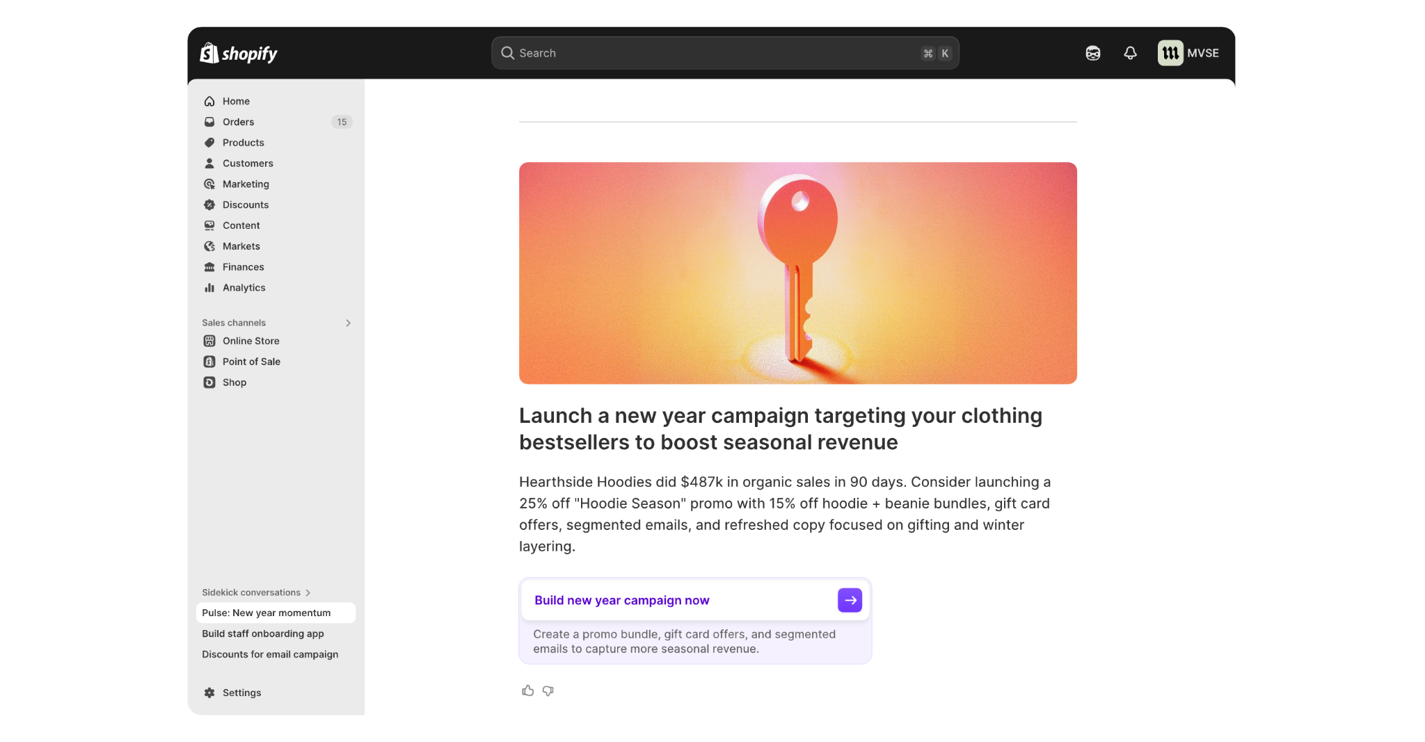 Sidekick: AI-Driven Business Recommendations Screenshot