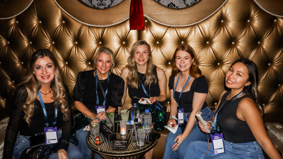 Five attendees at the ServiceNow SKO: After Dark event hosted by Zaelab