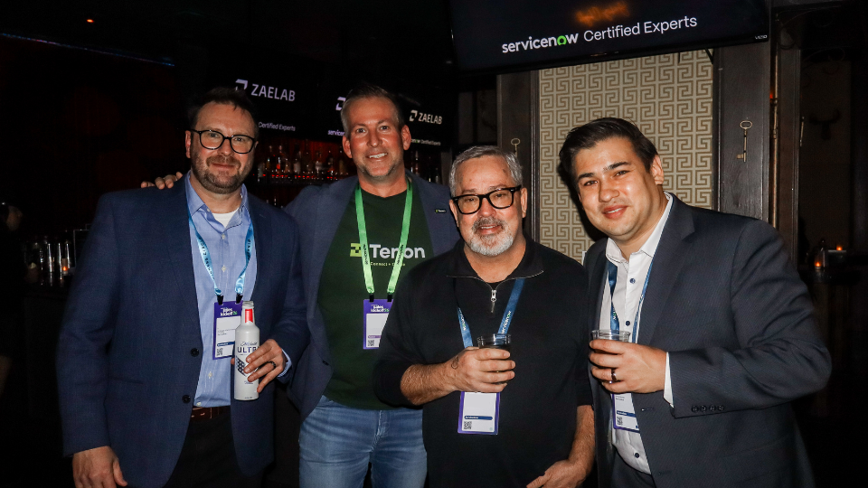 A group of attendees at the ServiceNow SKO: After Dark event hosted by Zaelab